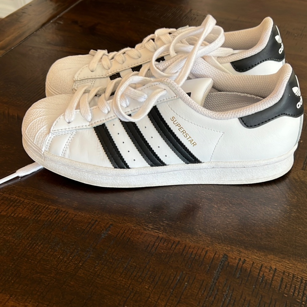 Adidas Womens Superstar White and Black Sneakers
